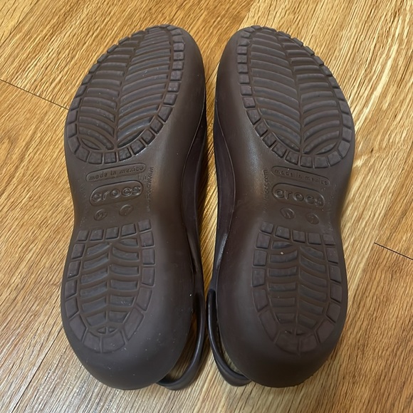 EUC Crocs Thea Slingback Ballet Flat Sz 7 Chocolate Brown - Picture 5 of 5